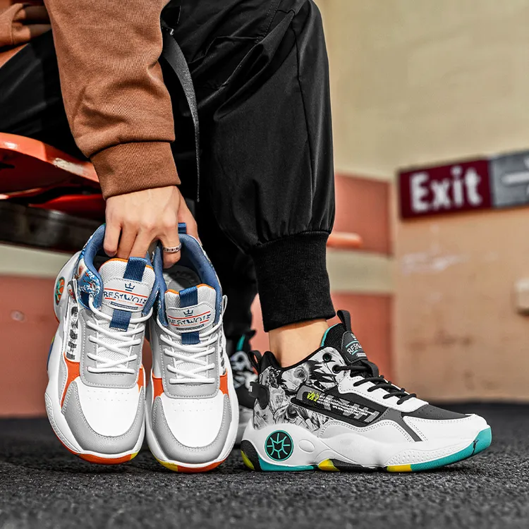 新百伦新款皮面休闲青少年学生防滑运动透气跑步徒步篮球鞋运动鞋