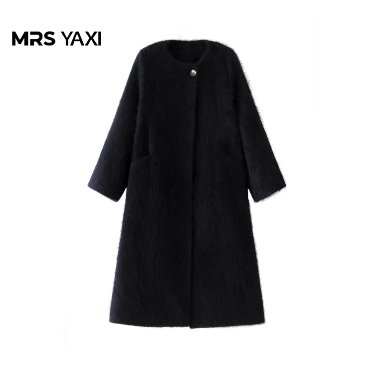 Mrsyaxi山羊绒+羊毛拉毛柔软保暖毛呢外套YX5121102