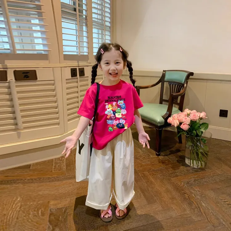 女童短袖T恤2025新款夏装儿童卡通体恤小女孩夏季纯棉洋气打底衫