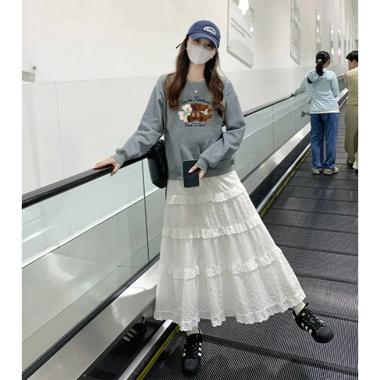 小熊刺绣套头卫衣女秋季2025爆款新款宽松慵懒风无帽圆领长袖上衣