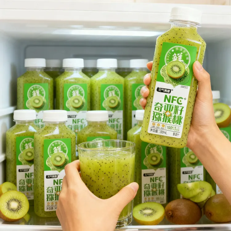 100%添加nfc果汁奇亚籽猕猴桃果蔬汁含苹果汁奇异果配料干净300ml