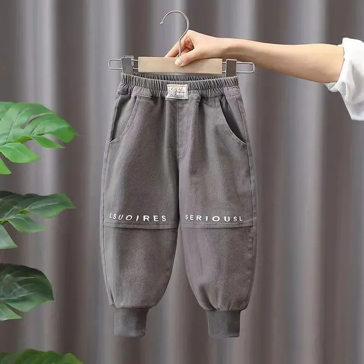 男童休闲裤子春秋装新款儿童萝卜裤小童韩版宝宝时尚束脚工装长裤