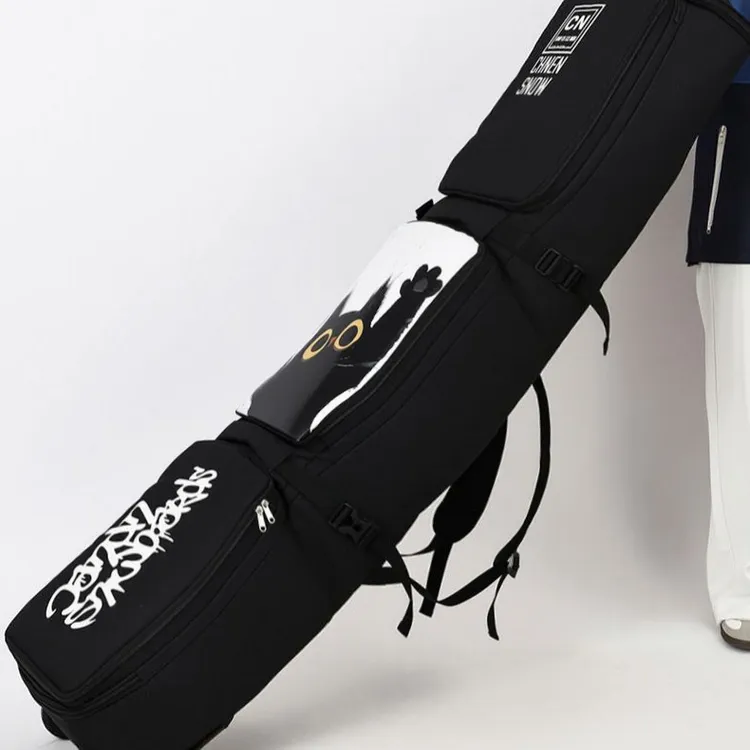 干湿分离滑雪板带轮背包滑雪鞋装备包单板板包带轮可托运可双肩包