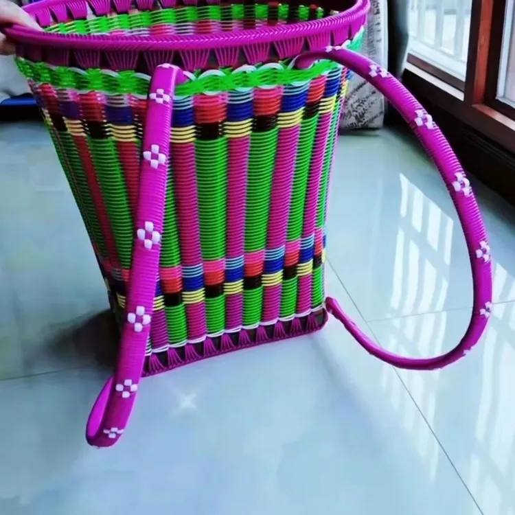 大人手工编织藤条加厚家用买菜收纳筐民族风农用手工买菜篮子