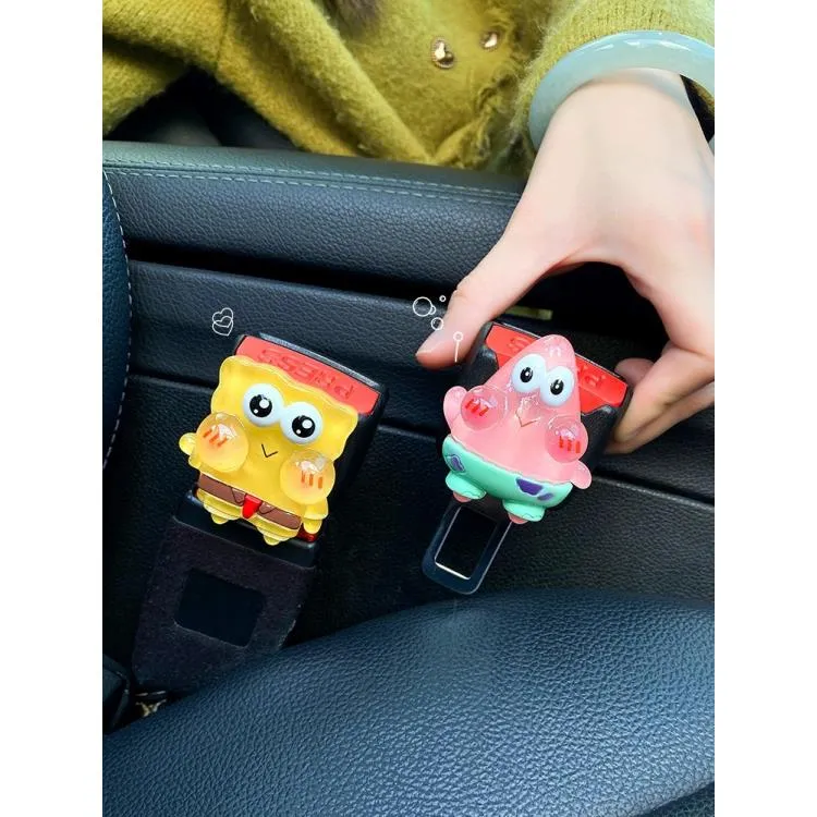 汽车安全插带卡口带延长器固定可爱卡通夜光款车内装饰摆件用品女