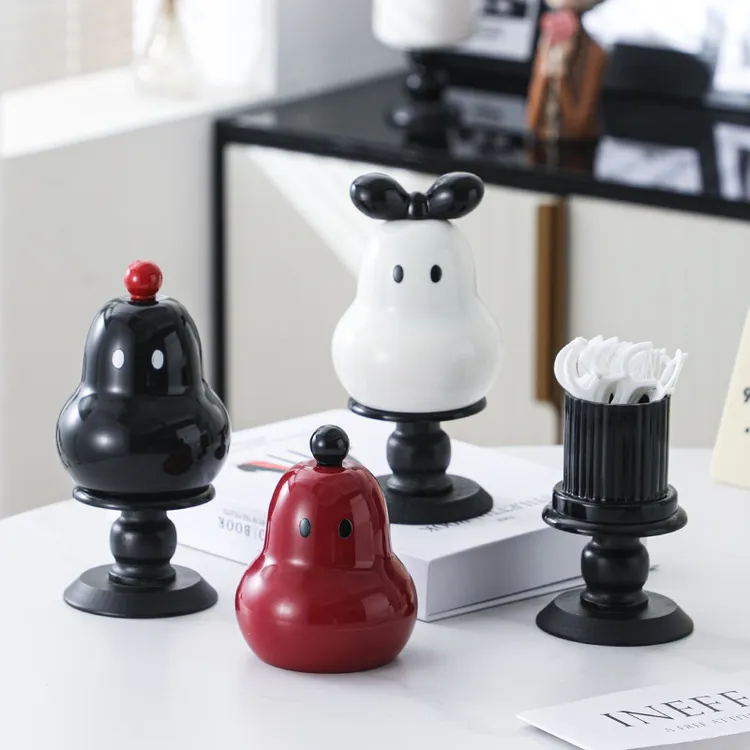 新款创意牙签筒网红可爱牙签罐棉签牙线家用高档收纳盒桌面小摆件