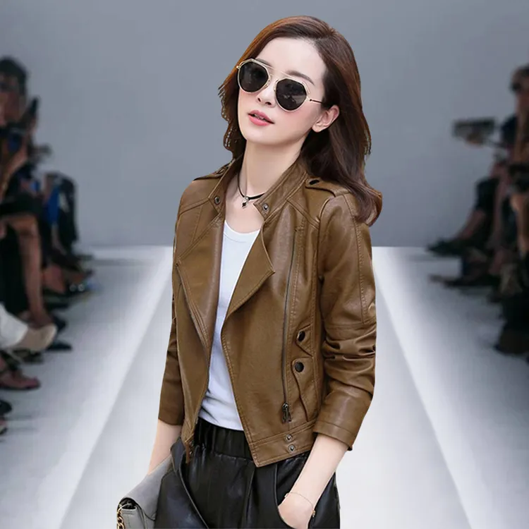 海宁真皮皮衣短款女爆款2025新款女士修身显瘦春秋绵羊皮夹克外套