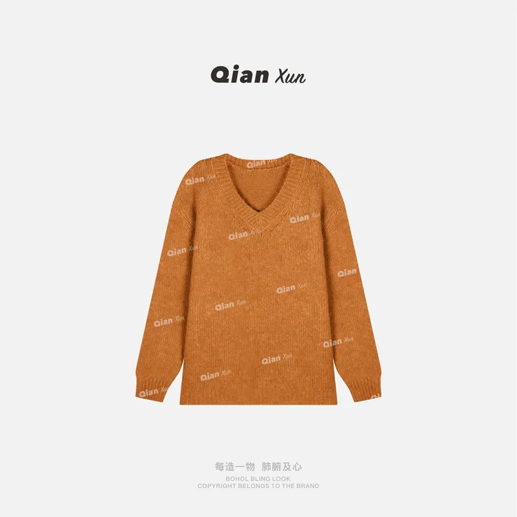【千寻严选】秋冬时尚气质百搭洋气减龄休闲宽松小众毛衣QXQ5MY1851