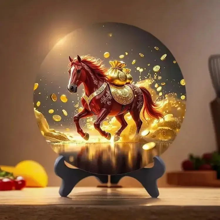 策马奔腾马到成功摆件高清装饰新款客厅家用精致相框商铺摆件前台