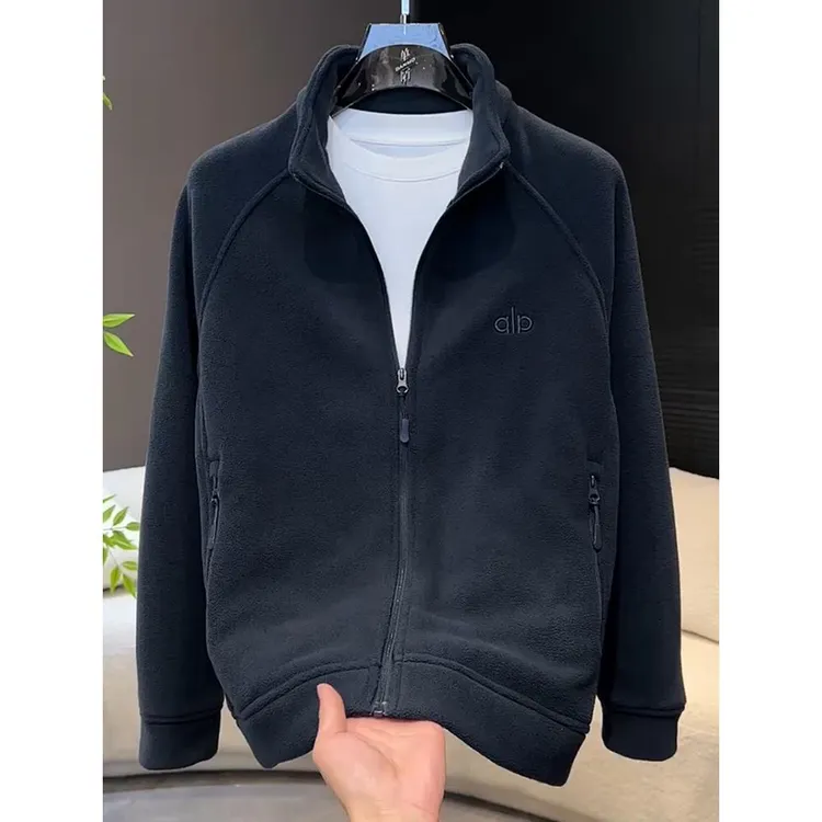 秋冬季加厚双面摇粒绒外套男款韩版宽松休闲保暖男士立领夹克欧货