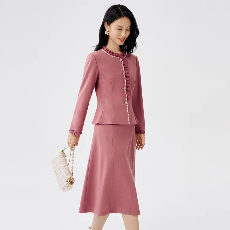 【双旦特惠】BuouBuou新款洋气百搭女装25绵羊毛连衣裙女DLGG225