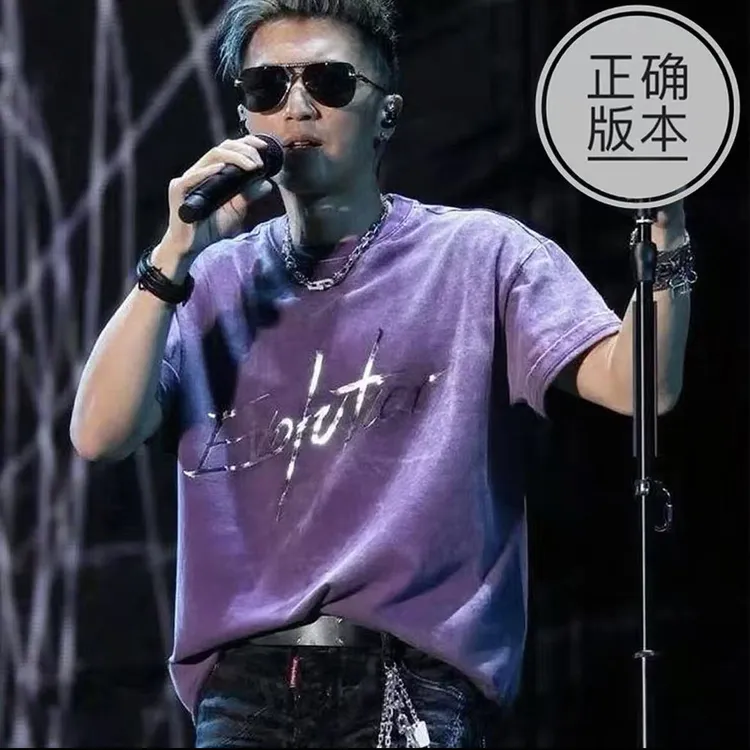 【谢霆锋同款】T恤紫色周边粉丝团应援服团体短袖明星周边衣服
