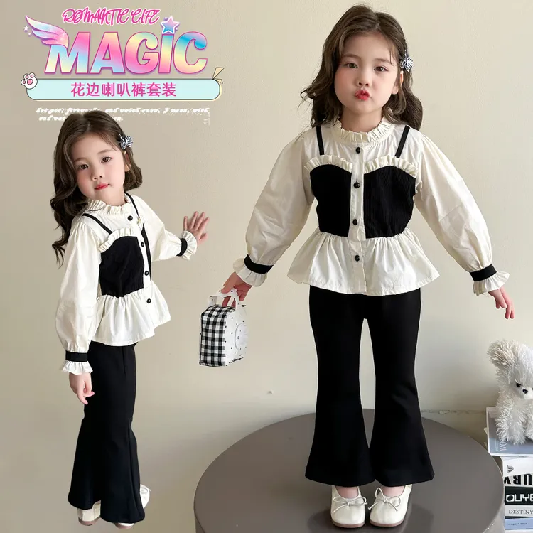 幼儿外出服超萌炸街2025年时尚休闲春秋女小童套装洋气百搭韩范