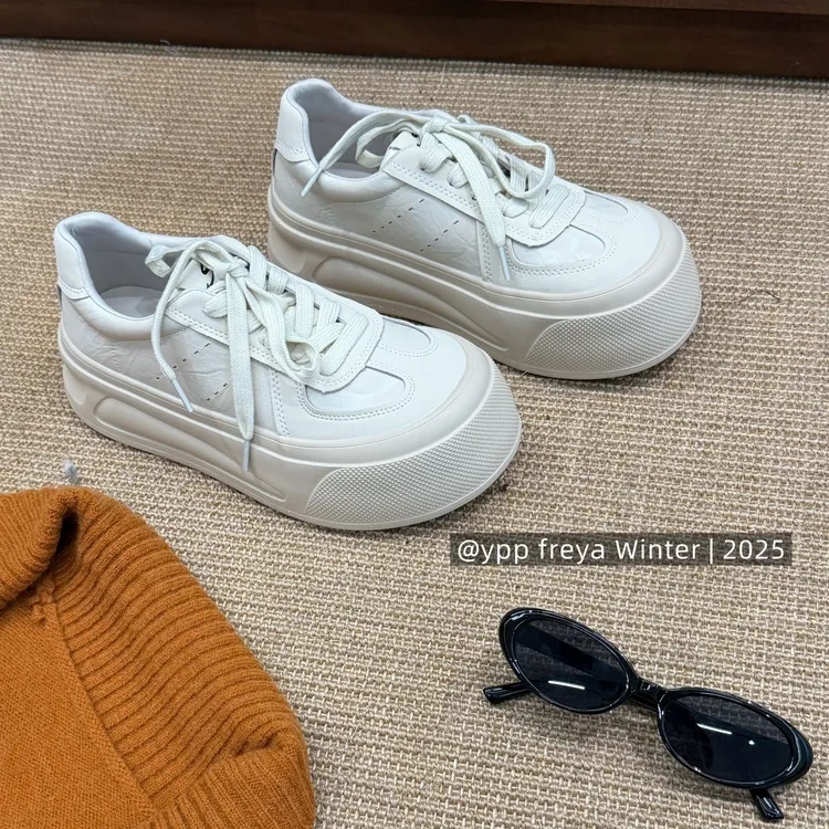 YPP!【面包鞋】增高显腿长!系带轻便厚底松糕百搭休闲鞋