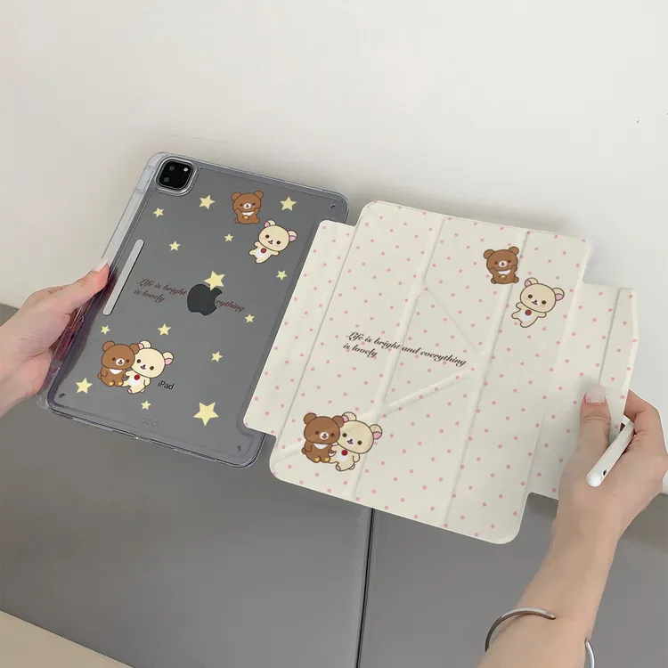 波点轻松熊适用小米Pad7保护套11.2寸带笔槽小米5/6Pro平板壳磁吸
