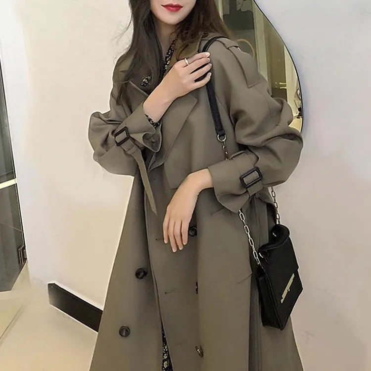 风衣女款2025新款爆款外套中长款韩系小个子170小个子正肩风衣