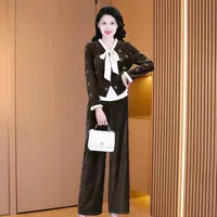 【上衣+裤子】优雅新款气质时尚大气减龄休闲收腰显瘦套裤27924