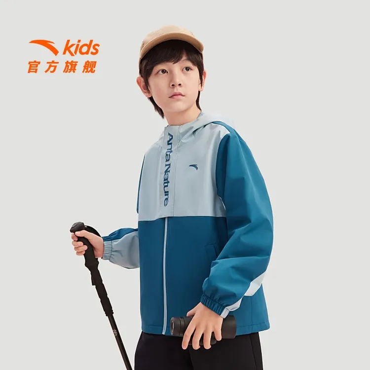 安踏儿童男女童丝光绒运动上衣2025新款上新舒适保暖青少年厚外套