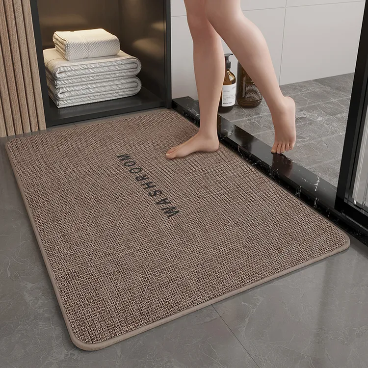 浴室地垫吸水门口防滑编织纹进门地毯浴室脚垫