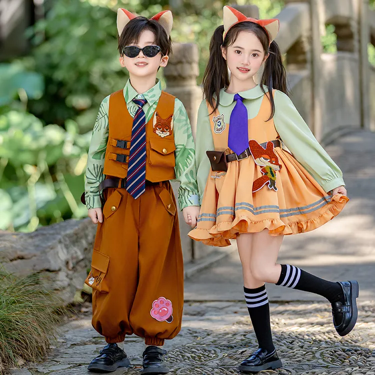 男童尼克狐狸套装新款男女cos万圣节服装长袖迪士尼游玩套装秋季