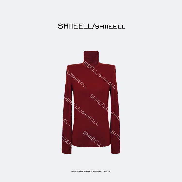 SHIIEELL新款老钱风休闲气质时尚提花百搭高领打底衫针织衫Z8063