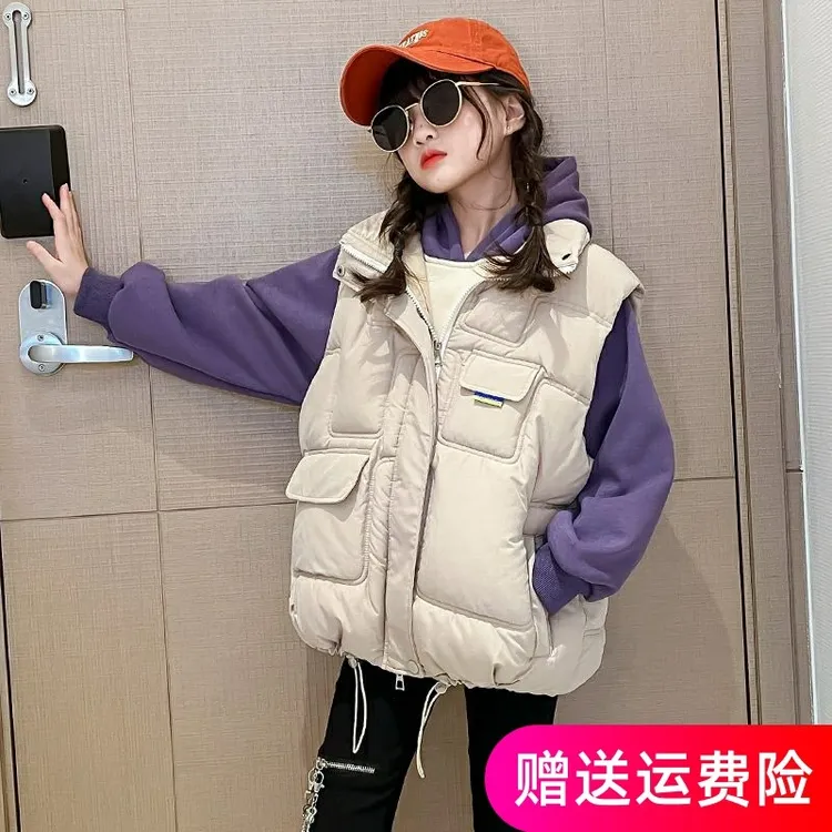 YeeHoO/英氏【断码】女童羽绒棉马甲秋冬2025新款洋派中大童加厚