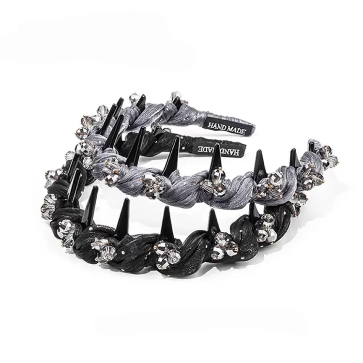 【阿敲】A1716~巴黎王妃精致水晶波浪发箍女前额刘海碎发-麦穗头饰