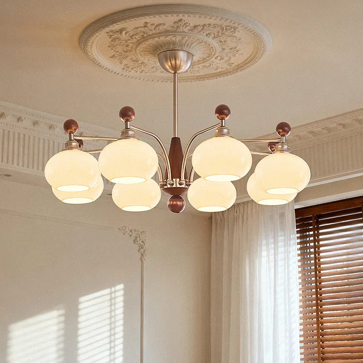 摩灯会 中古风吊灯 客厅主灯柿子灯法式复古护眼2025年新款25591