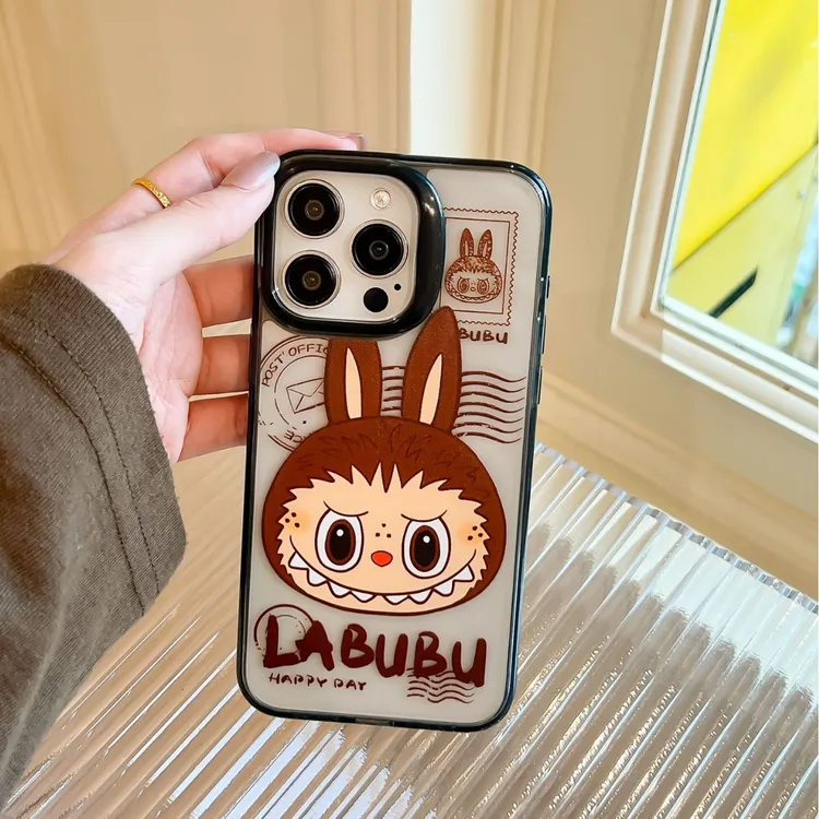 潮牌氧气狗卡通LABUBU网红适用苹果iPhone16promax手机壳15保护套