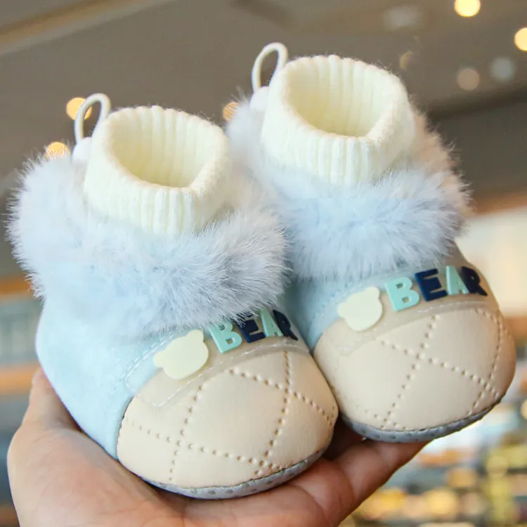 婴儿冬季步前加绒鞋0-1岁宝宝保暖可爱套脚步前鞋婴儿鞋