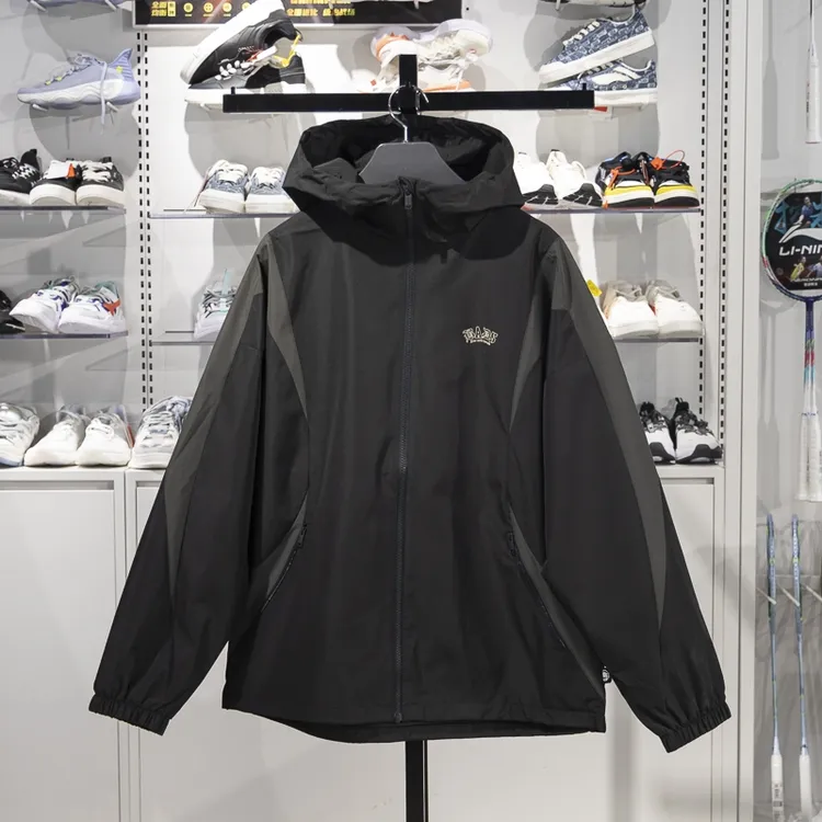 李宁运动风衣男子2025春季新款反伍BADFIVE宽松连帽外套AFDV005