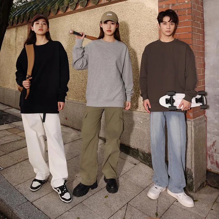 M01圆领卫衣定制logo秋季餐厅茶楼服务员工作服长袖工装