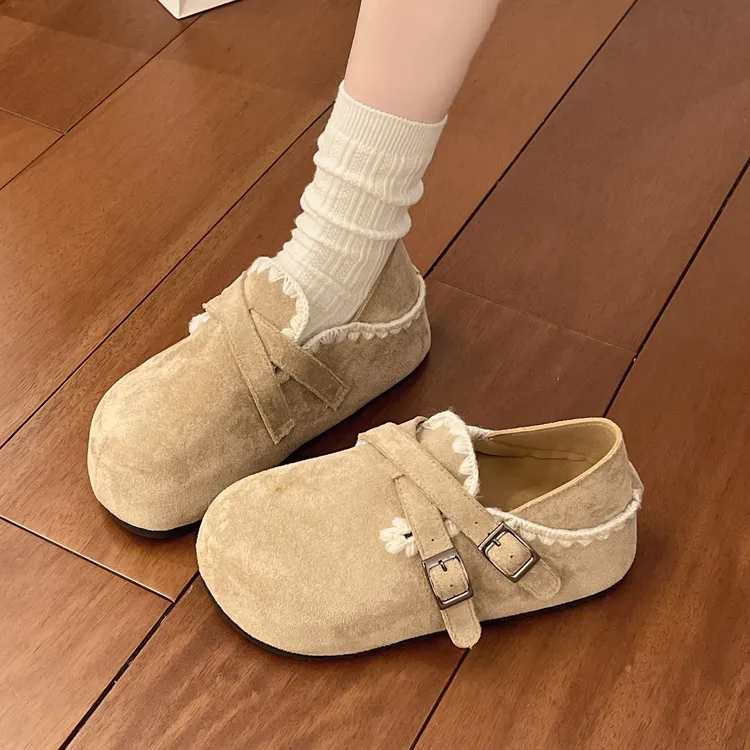厚底内增高超火一脚蹬勃肯鞋女秋季外穿2025新款休闲全包勃肯单鞋