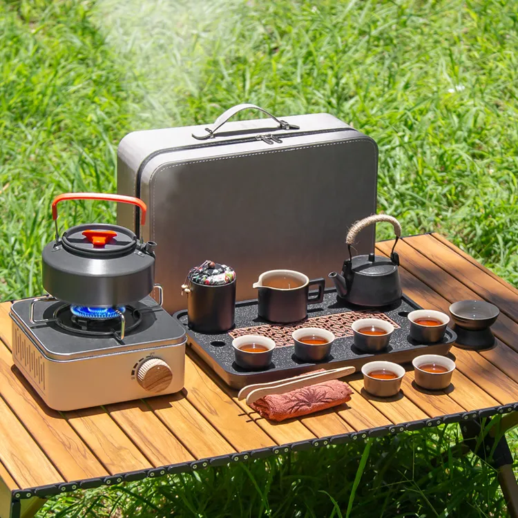 便携式户外旅行茶具套装卡式炉煮茶炉车载露营野炊泡茶器喝茶装备
