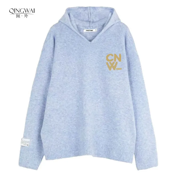 陈伟霆同款毛衣港风连帽卫衣针织连帽外套宽松百搭慵懒上衣潮牌男