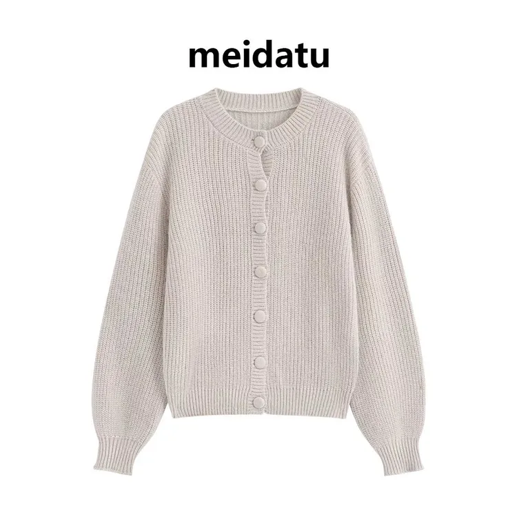 美哒兔（棉感线衫）极简风软糯圆领毛衣CM1000