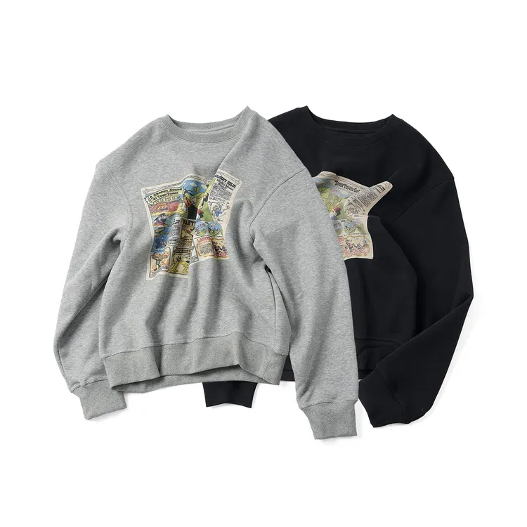 【卡通报纸卫衣】NFWY5A034韩系潮牌复古宽松百搭舒适新款卫衣