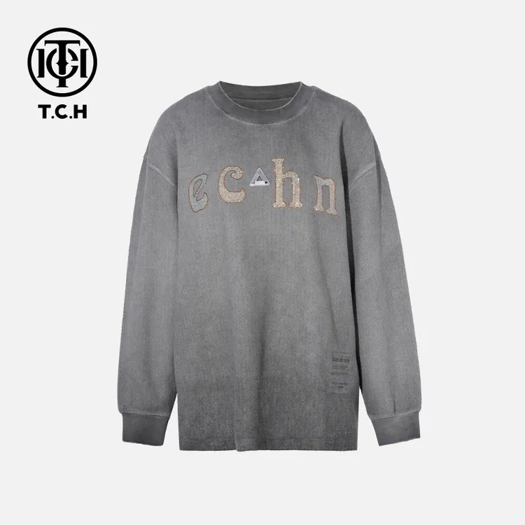 TCH轻奢秋季慵懒风时尚潮流长袖卫衣T75C11E1011私服tch