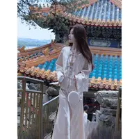 【水仙】新中式光泽感刺绣套装女2025早秋新款国风上衣缎面半身裙