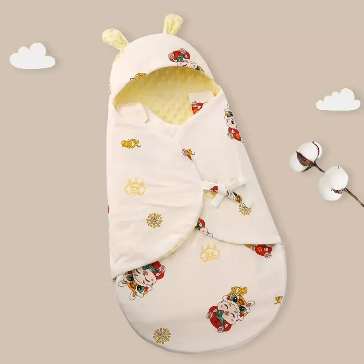 A类秋冬四季顺滑舒适透气婴儿睡袋 安睡眠贴身包裹豆豆绒睡袋 