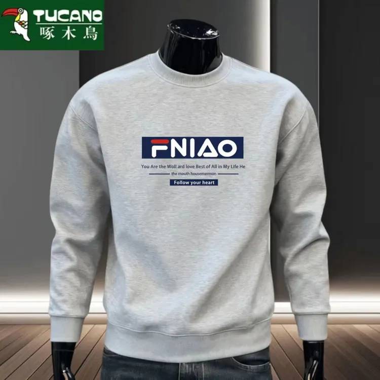 啄木鸟长袖秋冬季印花商务卫衣运动春秋秋季圆领印花卫衣百搭ins