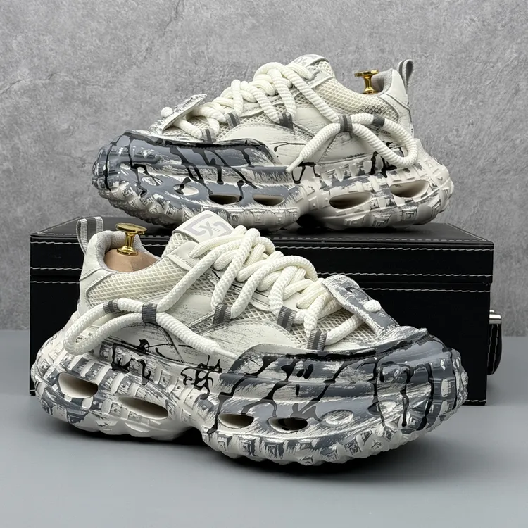 小众潮牌老爹鞋2025秋季新款时尚休闲运动鞋厚底增高网面透气男鞋