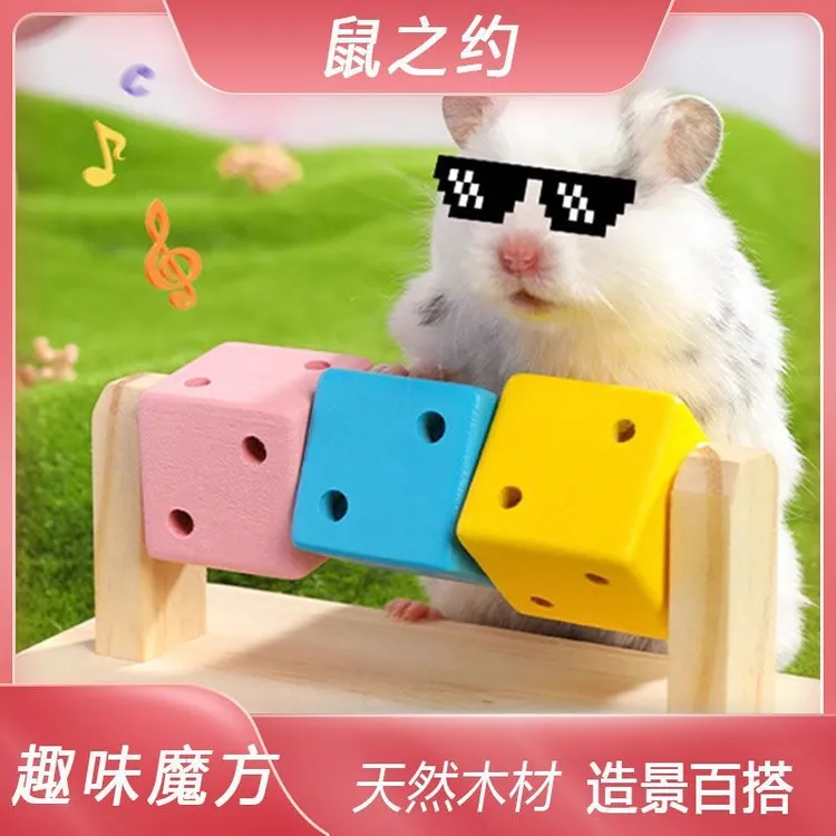 仓鼠卡诺趣味魔方用品玩具躲避金丝磨牙木制套装木质小宠造景专用