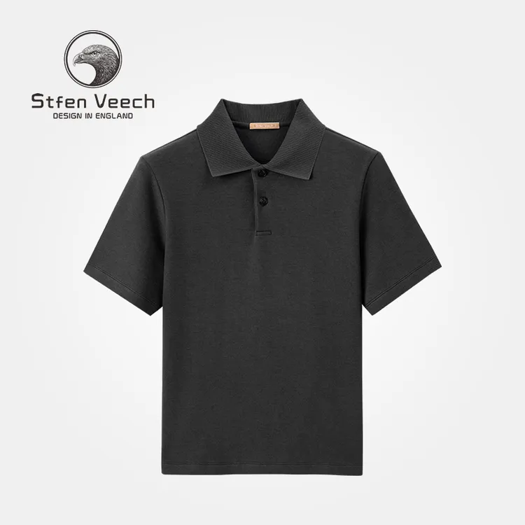 StfenVeech史蒂芬 | 高尔夫坑条纹胫骨感翻领POLO衫短袖t