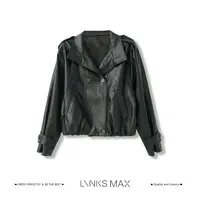Links Max【可可专属】复古摩登设计感立领PU皮外套38167