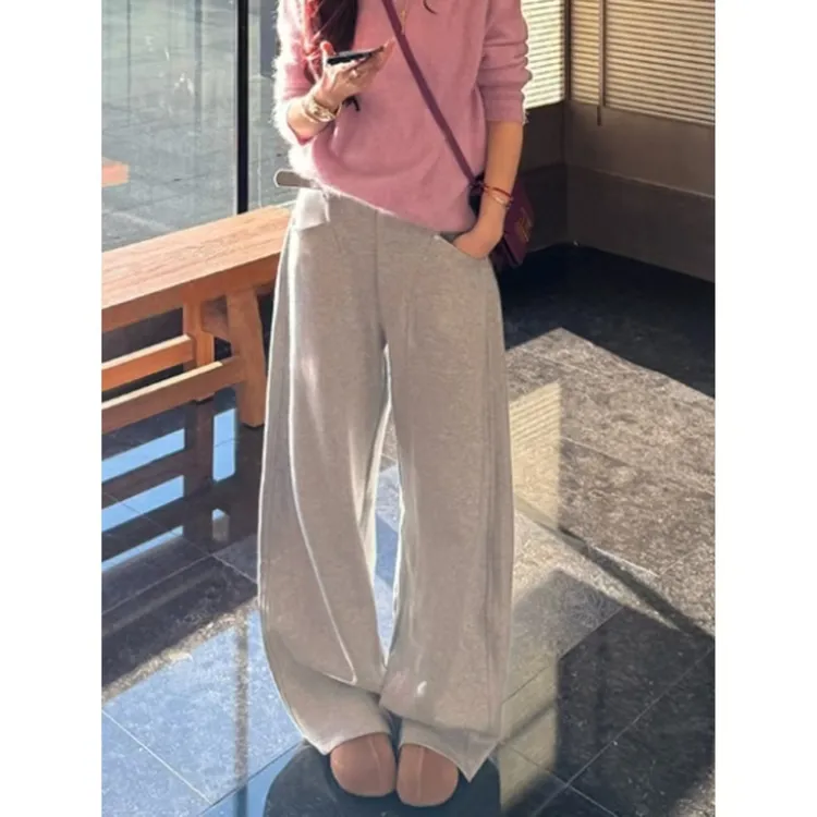 【懒人天菜】秋季美式复古弯刀休闲裤女新款宽松直筒裤子Y5280