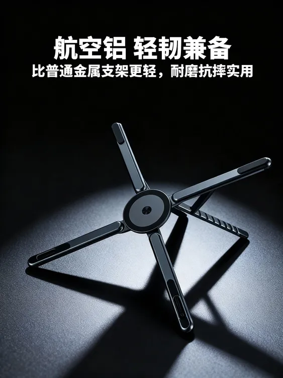 新款笔记本磁吸桌面多功能款平板手机便携迷你铝合金手机支架