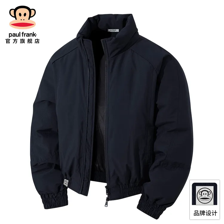 paul frank/大嘴猴美式立领休闲棉服男冬季新款宽松舒适保暖外套