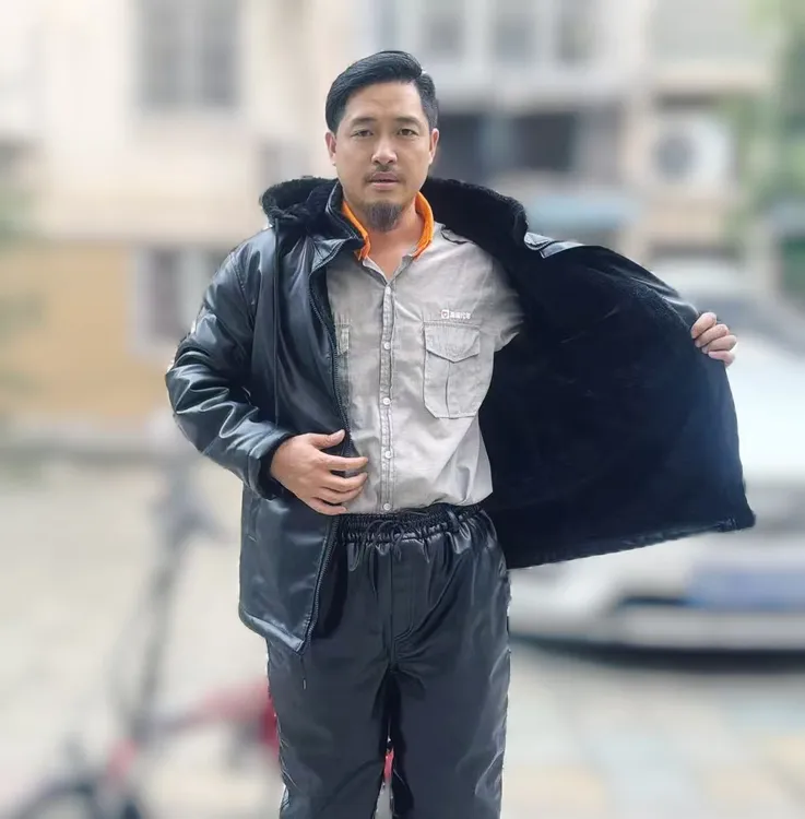 代驾骑行防风防寒加绒保暖 皮衣皮裤