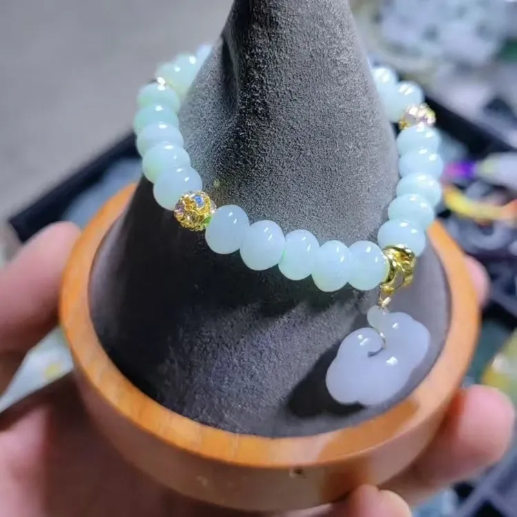 算盘珠手工diy手串百搭古风女款翡翠